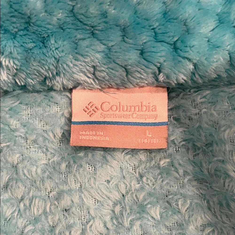 Columbia Girls Plush Fleece Jacket – Aqua Blue Size Large